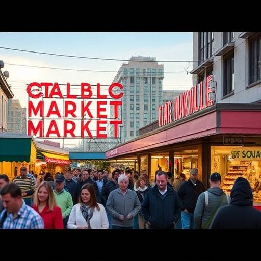 Granville Island Public Market bustling with activity