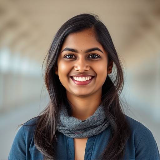 Priya Sharma, our Sustainability Officer, smiling kindly
